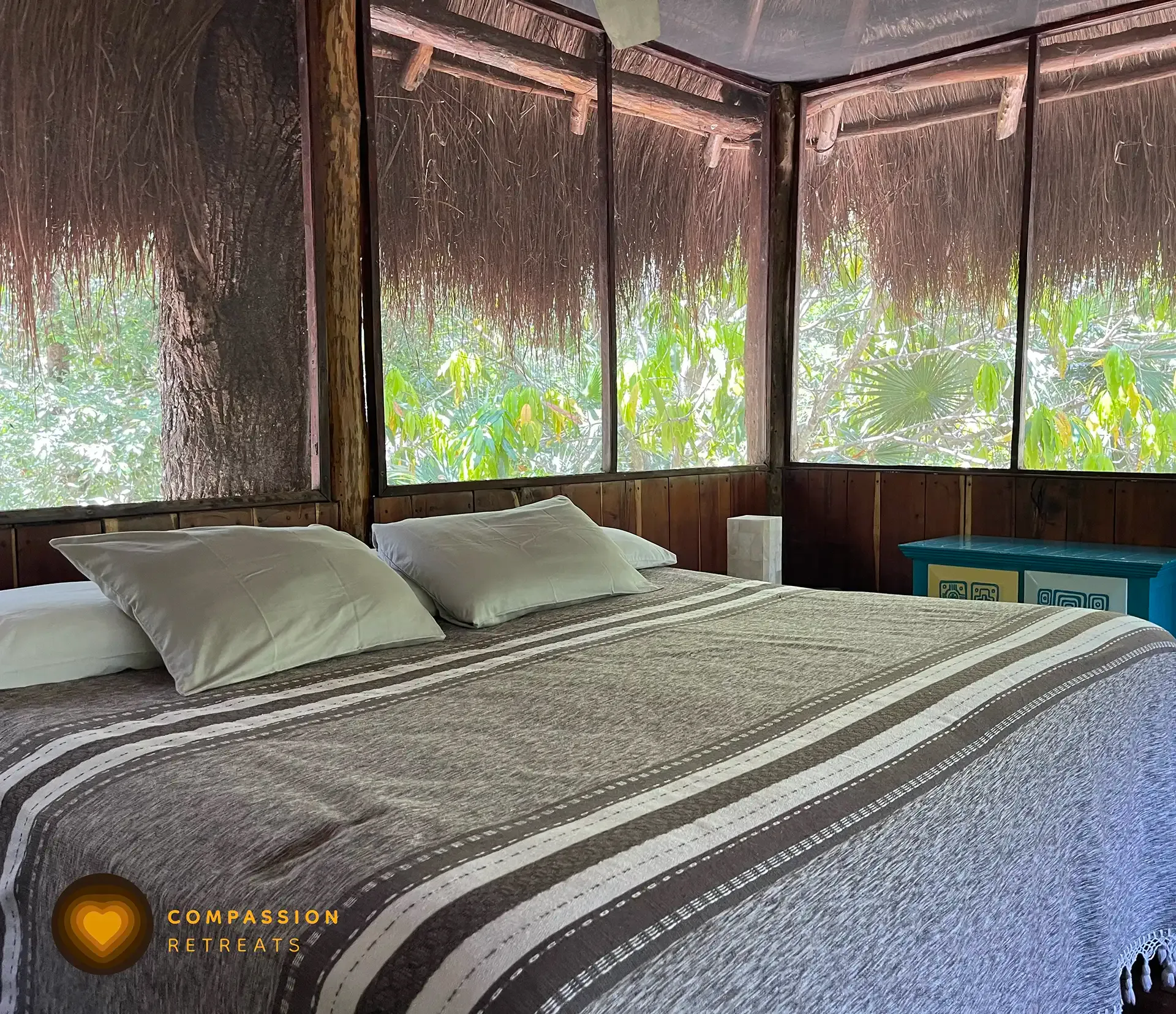 A lounge inside the Compassion Retreats sanctuary